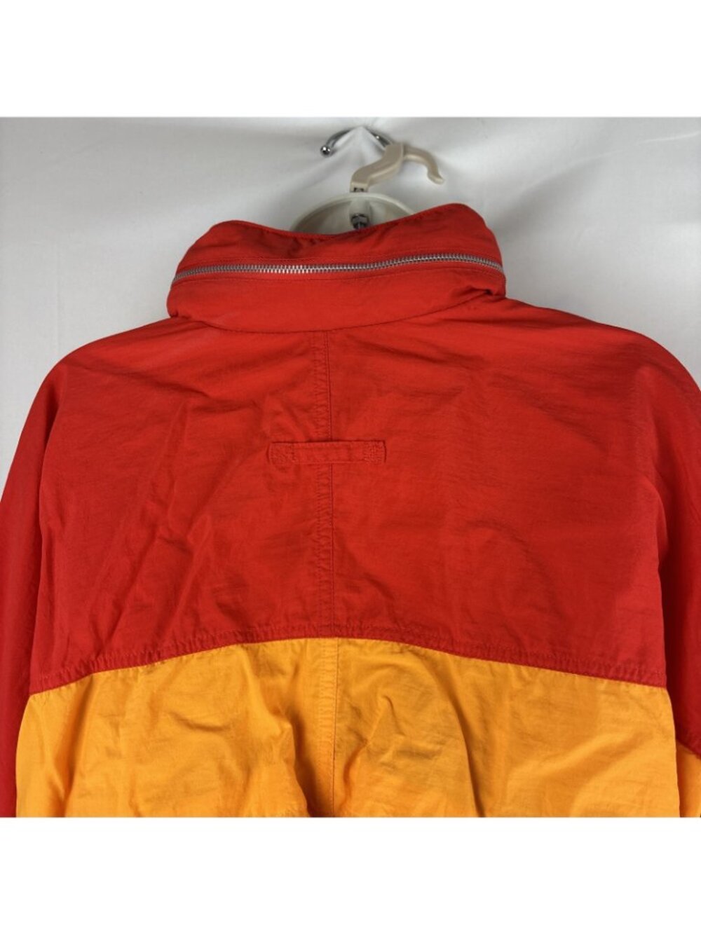 Vtg Liz Sport Windbreaker Jacket Large 80s Packable Hood Bright Color block - Picture 4 of 7